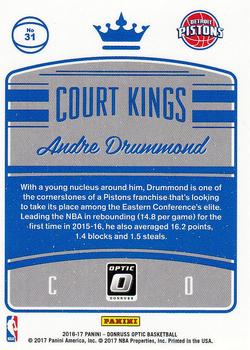 2016-17 Donruss Optic - Court Kings #31 Andre Drummond Back