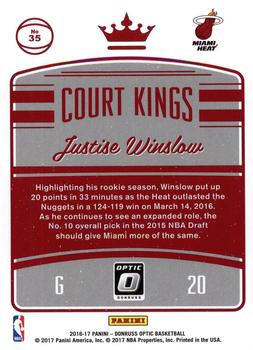 2016-17 Donruss Optic - Court Kings #35 Justise Winslow Back