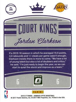 2016-17 Donruss Optic - Court Kings #36 Jordan Clarkson Back