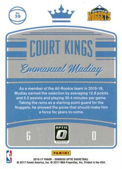 2016-17 Donruss Optic - Court Kings #39 Emmanuel Mudiay Back