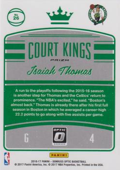 2016-17 Donruss Optic - Court Kings Holo #26 Isaiah Thomas Back
