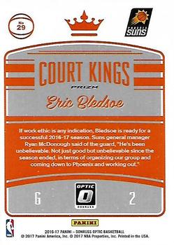 2016-17 Donruss Optic - Court Kings Purple #29 Eric Bledsoe Back