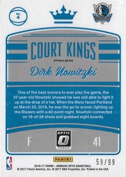 2016-17 Donruss Optic - Court Kings Red #4 Dirk Nowitzki Back