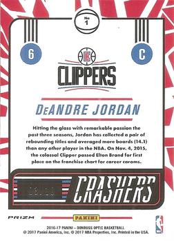 2016-17 Donruss Optic - Crashers Gold #1 DeAndre Jordan Back