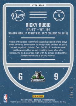 2016-17 Donruss Optic - Dimes Gold #3 Ricky Rubio Back