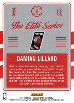 2016-17 Donruss Optic - The Elite Series #8 Damian Lillard Back