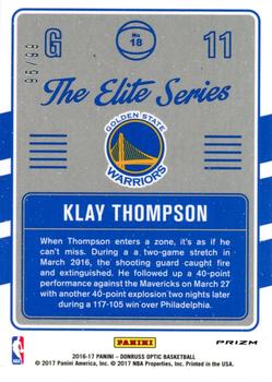 2016-17 Donruss Optic - The Elite Series Red #18 Klay Thompson Back