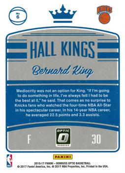 2016-17 Donruss Optic - Hall Kings #6 Bernard King Back