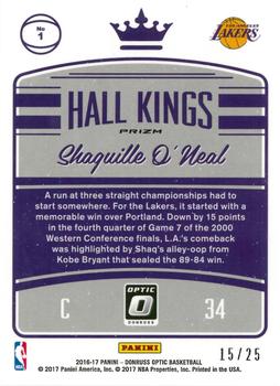 2016-17 Donruss Optic - Hall Kings Aqua #1 Shaquille O'Neal Back
