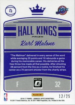 2016-17 Donruss Optic - Hall Kings Aqua #12 Karl Malone Back