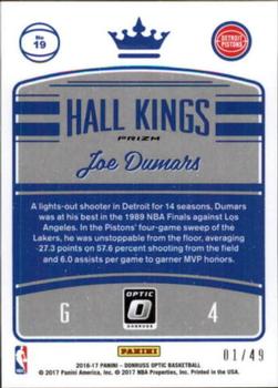 2016-17 Donruss Optic - Hall Kings Blue #19 Joe Dumars Back