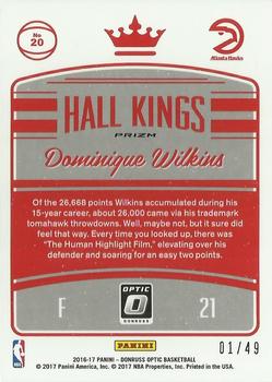 2016-17 Donruss Optic - Hall Kings Blue #20 Dominique Wilkins Back