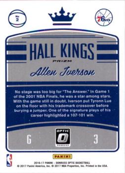 2016-17 Donruss Optic - Hall Kings Holo #2 Allen Iverson Back