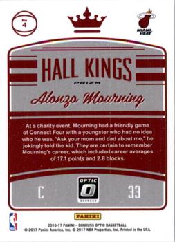 2016-17 Donruss Optic - Hall Kings Holo #4 Alonzo Mourning Back