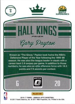 2016-17 Donruss Optic - Hall Kings Holo #5 Gary Payton Back