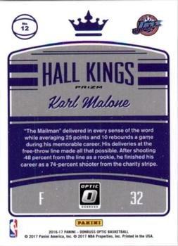 2016-17 Donruss Optic - Hall Kings Holo #12 Karl Malone Back