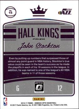 2016-17 Donruss Optic - Hall Kings Holo #15 John Stockton Back