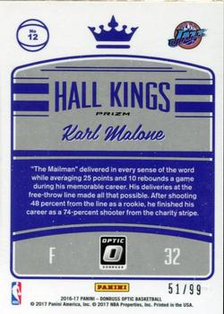 2016-17 Donruss Optic - Hall Kings Red #12 Karl Malone Back