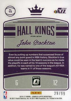 2016-17 Donruss Optic - Hall Kings Red #15 John Stockton Back