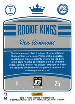 2016-17 Donruss Optic - Rookie Kings #2 Ben Simmons Back