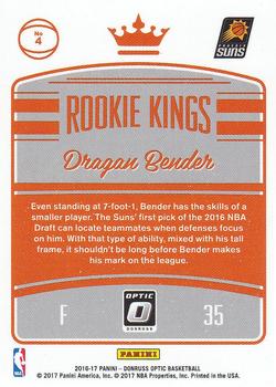 2016-17 Donruss Optic - Rookie Kings #4 Dragan Bender Back