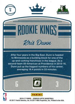 2016-17 Donruss Optic - Rookie Kings #5 Kris Dunn Back