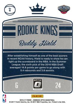 2016-17 Donruss Optic - Rookie Kings #6 Buddy Hield Back
