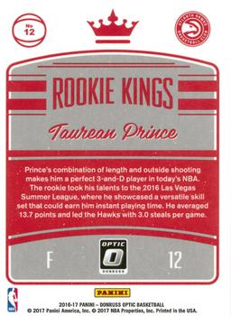 2016-17 Donruss Optic - Rookie Kings #12 Taurean Prince Back