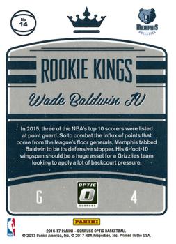 2016-17 Donruss Optic - Rookie Kings #14 Wade Baldwin IV Back