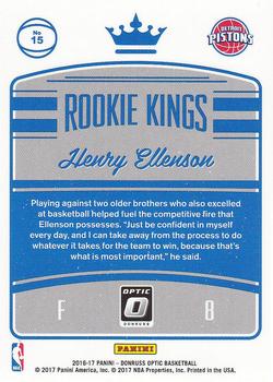 2016-17 Donruss Optic - Rookie Kings #15 Henry Ellenson Back