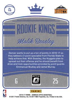 2016-17 Donruss Optic - Rookie Kings #16 Malik Beasley Back