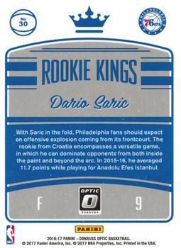 2016-17 Donruss Optic - Rookie Kings #30 Dario Saric Back