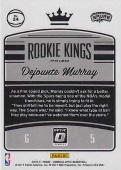 2016-17 Donruss Optic - Rookie Kings Holo #24 Dejounte Murray Back