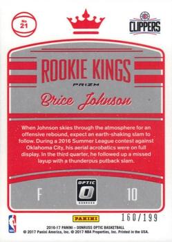 2016-17 Donruss Optic - Rookie Kings Orange #21 Brice Johnson Back