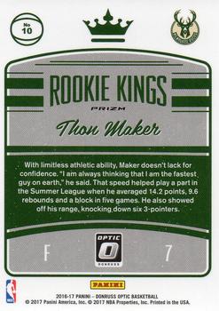 2016-17 Donruss Optic - Rookie Kings Purple #10 Thon Maker Back