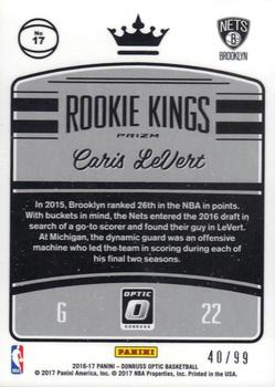 2016-17 Donruss Optic - Rookie Kings Red #17 Caris LeVert Back