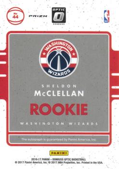 2016-17 Donruss Optic - Rookie Signatures #44 Sheldon McClellan Back