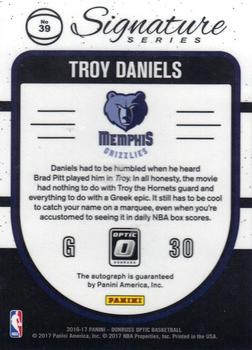 2016-17 Donruss Optic - Signature Series #39 Troy Daniels Back
