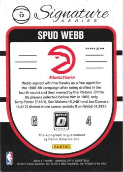 2016-17 Donruss Optic - Signature Series Purple #12 Spud Webb Back