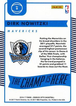 2016-17 Donruss Optic - The Champ is Here #9 Dirk Nowitzki Back