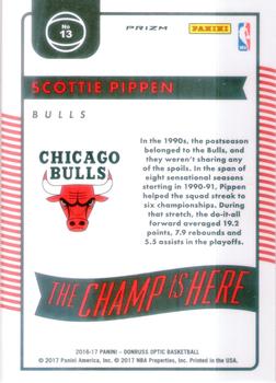 2016-17 Donruss Optic - The Champ is Here Holo #13 Scottie Pippen Back