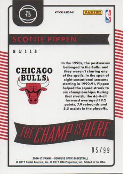 2016-17 Donruss Optic - The Champ is Here Red #13 Scottie Pippen Back