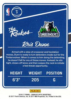 2016-17 Donruss Optic - The Rookies #3 Kris Dunn Back