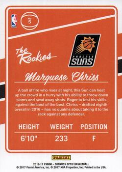 2016-17 Donruss Optic - The Rookies #5 Marquese Chriss Back