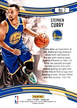 2016-17 Panini Day - Hyperplaid #2 Stephen Curry Back