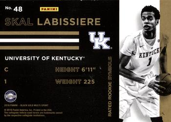 2016-17 Panini Black Gold Collegiate - Rated Rookie Symbols SN1 #48 Skal Labissiere Back
