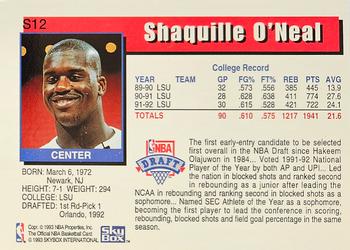 1995 SkyBox Shaquille O'Neal Commemorative Sheet Singles #S12 Shaquille O'Neal Back