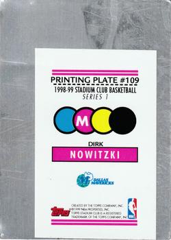 1998-99 Stadium Club - Printing Plates Magenta #109 Dirk Nowitzki Back