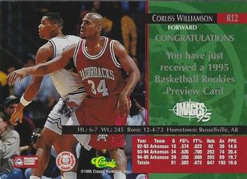 1995 Classic Rookies - Images Previews #RI2 Corliss Williamson Back