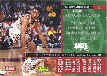 1995 Classic Rookies - Images Previews #RI5 Damon Stoudamire Back